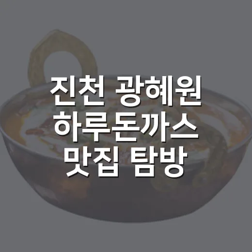 진천 광혜원 하루돈까스 맛집 탐방