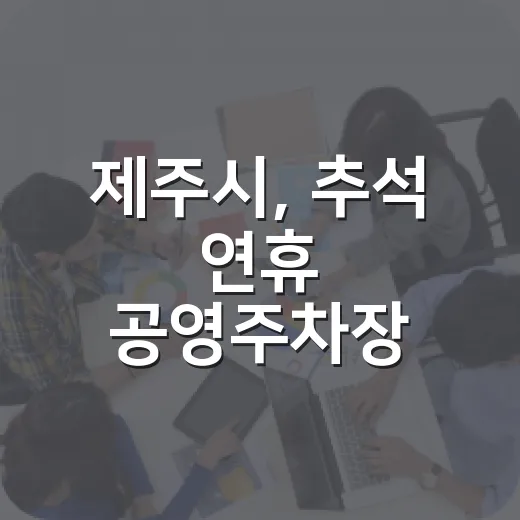 제주시, 추석 연휴 공영주차장 115곳 무료 개방