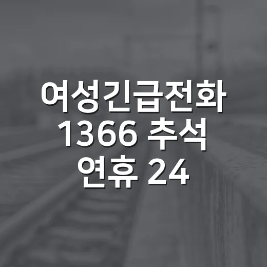 여성긴급전화 1366 추석 연휴 24시간 운영
