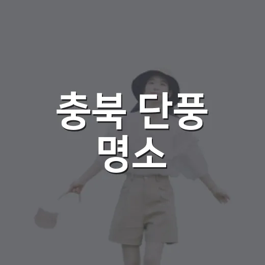 충북 단풍 명소, 가을빛 미리 담기
