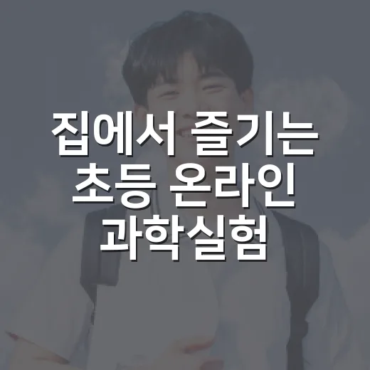 집에서 즐기는 초등 온라인 과학실험