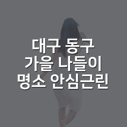 대구 동구 가을 나들이 명소 안심근린공원과 반야월시장