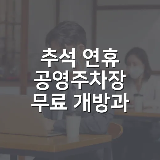 추석 연휴 공영주차장 무료 개방과 주정차 단속 유예