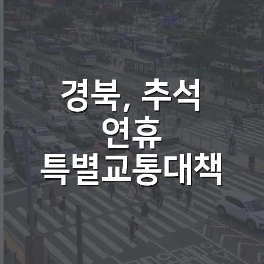 경북, 추석 연휴 특별교통대책 가동