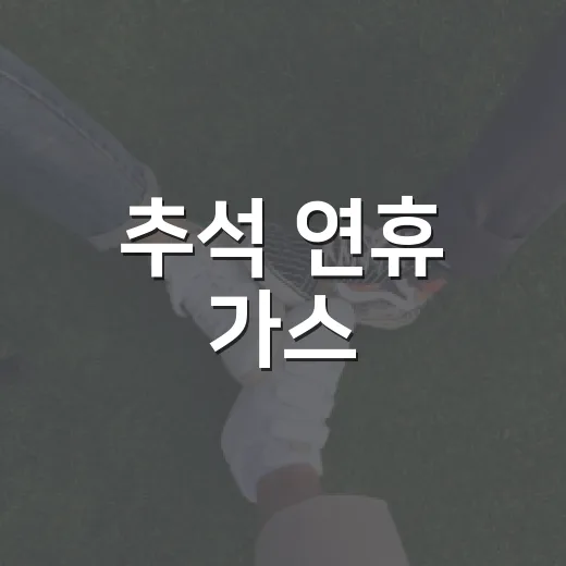 추석 연휴 가스·전기 안전 점검 필수