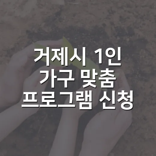 거제시 1인 가구 맞춤 프로그램 신청 접수