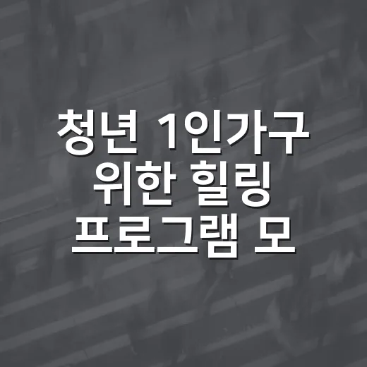 청년 1인가구 위한 힐링 프로그램 모집