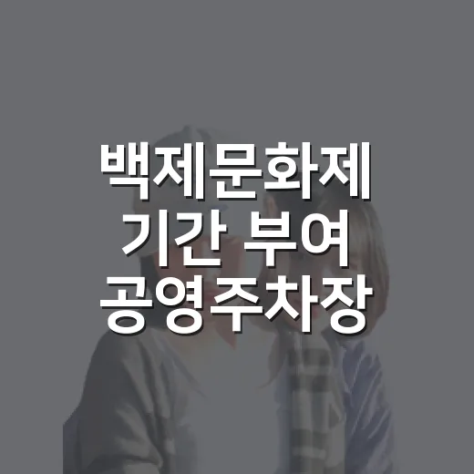 백제문화제 기간 부여 공영주차장 무료개방