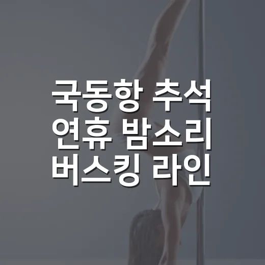 국동항 추석 연휴 밤소리 버스킹 라인업 공개