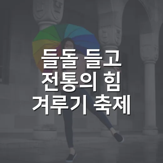 들돌 들고 전통의 힘 겨루기 축제