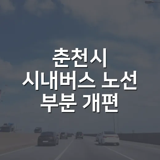 춘천시 시내버스 노선 부분 개편 안내