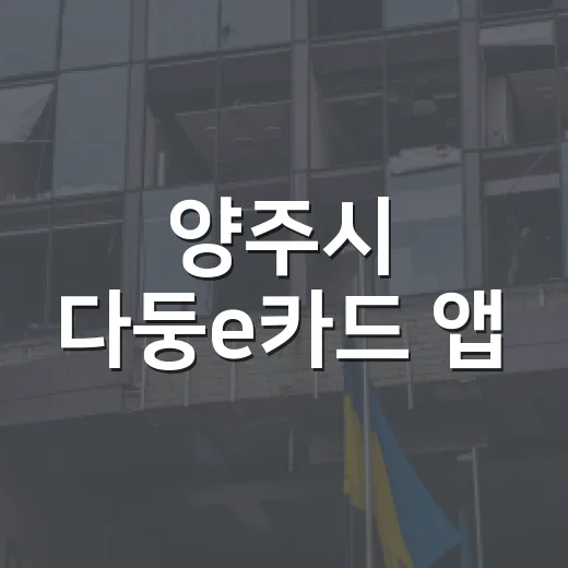 양주시 다둥e카드 앱, 경기똑D로 통합 전환