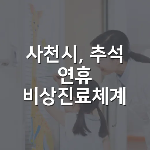 사천시, 추석 연휴 비상진료체계 완벽 가동