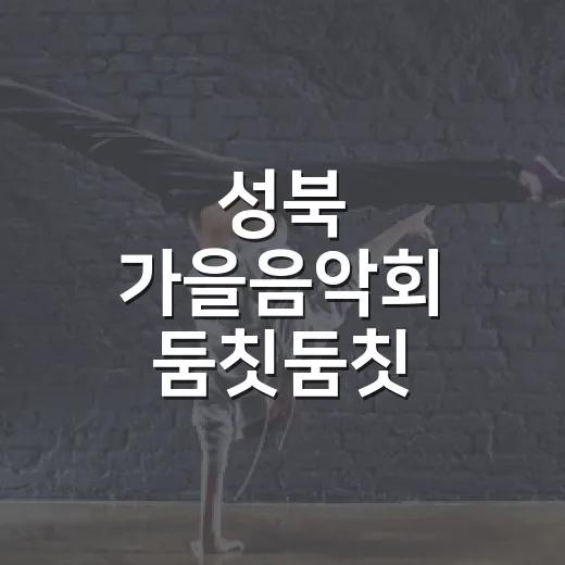 성북 가을음악회 둠칫둠칫 라이브 개최