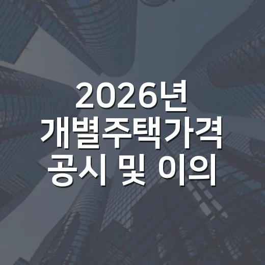2026년 개별주택가격 공시 및 이의신청 안내