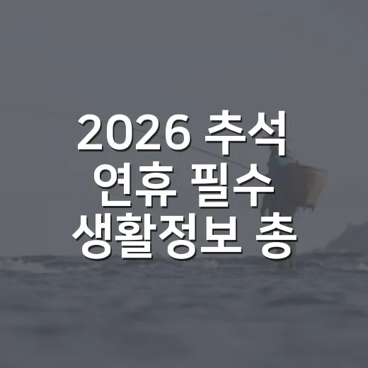 2026 추석 연휴 필수 생활정보 총정리