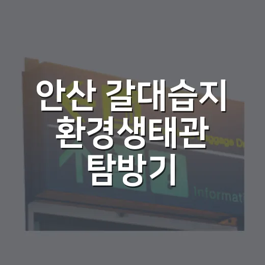 안산 갈대습지 환경생태관 탐방기