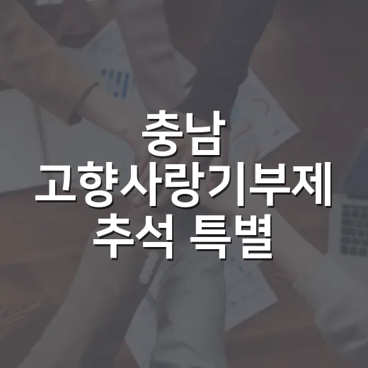 충남 고향사랑기부제 추석 특별 혜택 안내
