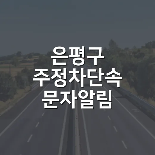 은평구 주정차단속 문자알림 서비스 개시