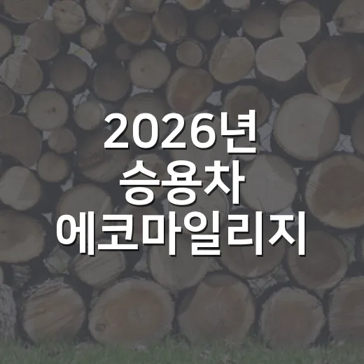 2026년 승용차 에코마일리지 최종 주행거리 등록 시작