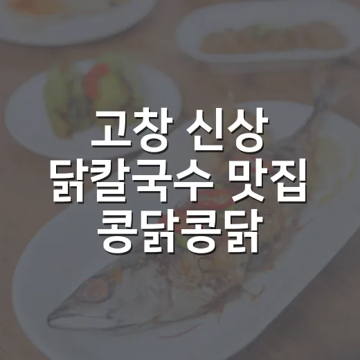 고창 신상 닭칼국수 맛집 콩닭콩닭