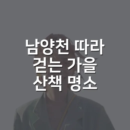 남양천 따라 걷는 가을 산책 명소