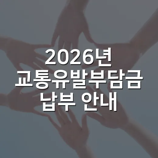 2026년 교통유발부담금 납부 안내