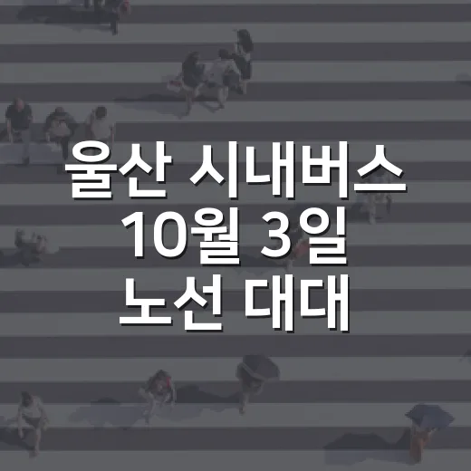 울산 시내버스 10월 3일 노선 대대적 개편