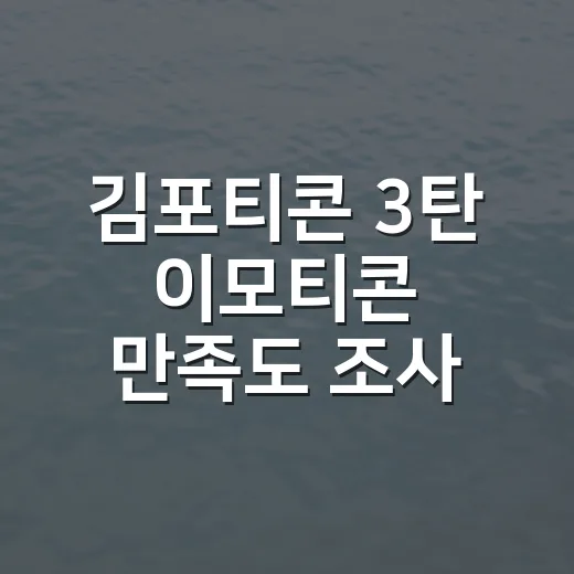 김포티콘 3탄 이모티콘 만족도 조사 실시