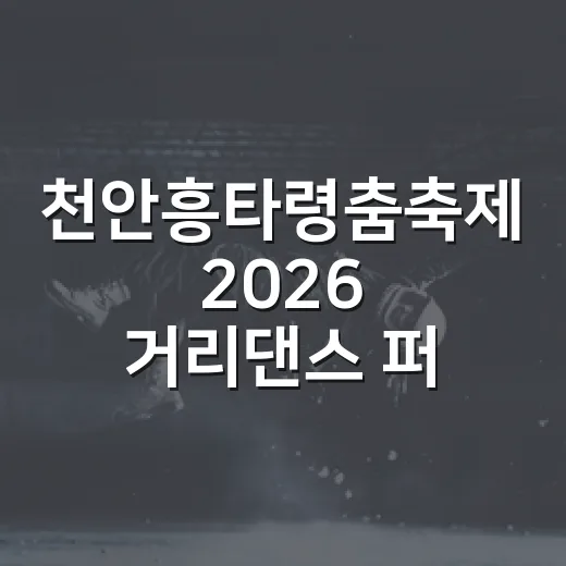 천안흥타령춤축제 2026 거리댄스 퍼레이드 교통통제 안내