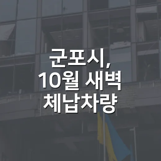 군포시, 10월 새벽 체납차량 번호판 영치 집중 단속