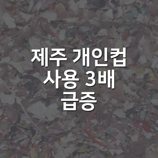 제주 개인컵 사용 3배 급증, 친환경 실천 확산