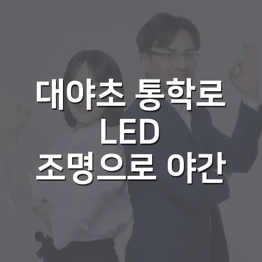 대야초 통학로 LED 조명으로 야간 안전 강화
