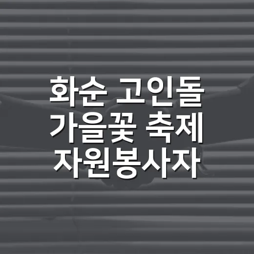 화순 고인돌 가을꽃 축제 자원봉사자 모집