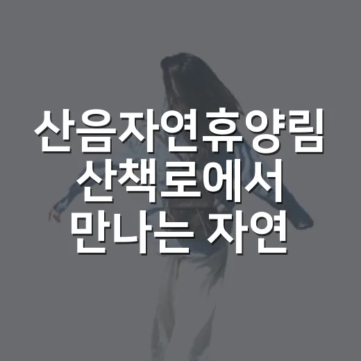 산음자연휴양림 산책로에서 만나는 자연과 치유