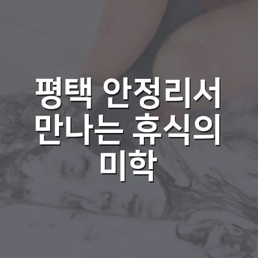 평택 안정리서 만나는 휴식의 미학