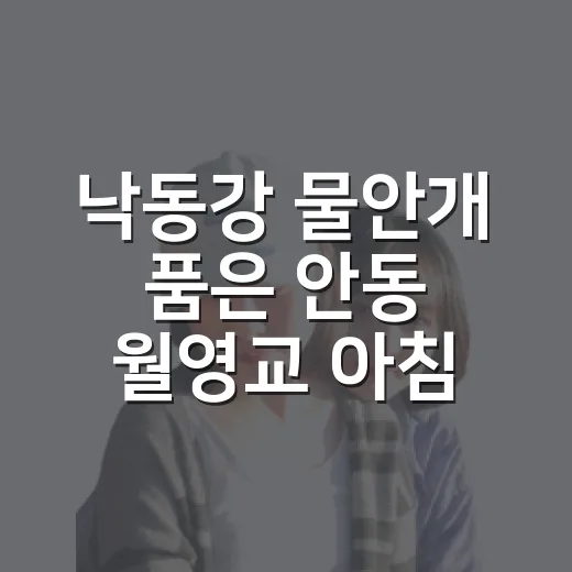 낙동강 물안개 품은 안동 월영교 아침 풍경