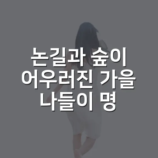 논길과 숲이 어우러진 가을 나들이 명소