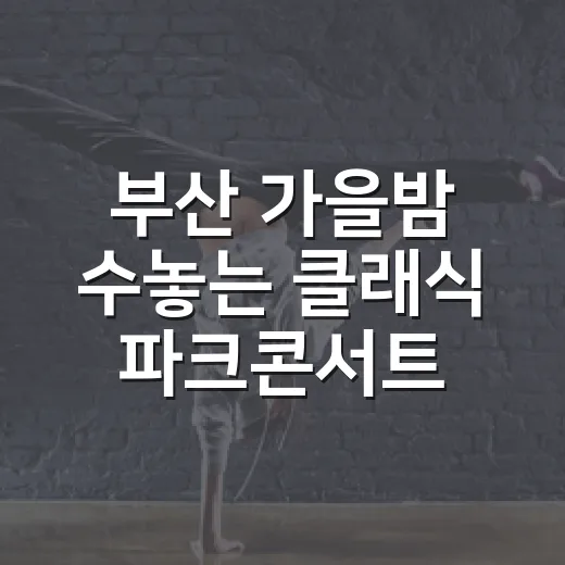 부산 가을밤 수놓는 클래식 파크콘서트