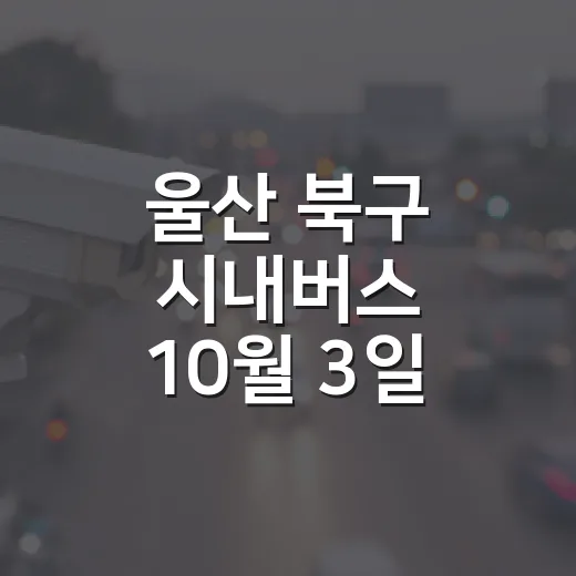 울산 북구 시내버스 10월 3일 대대적 개편