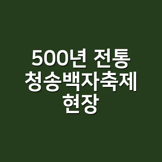 500년 전통 청송백자축제 현장