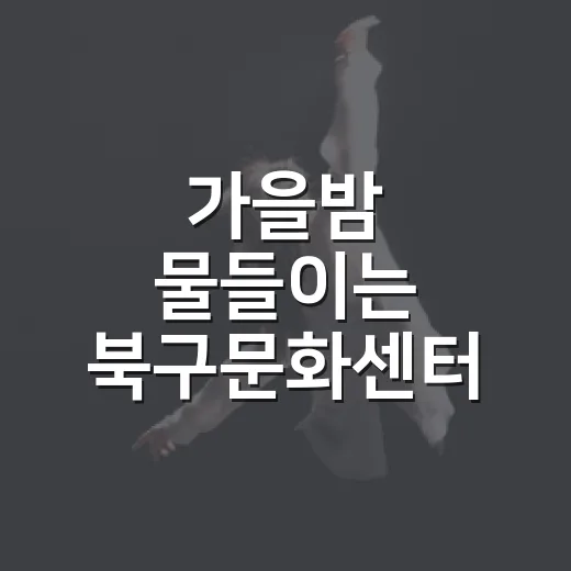 가을밤 물들이는 북구문화센터 리트릿 콘서트