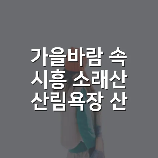 가을바람 속 시흥 소래산 산림욕장 산책기