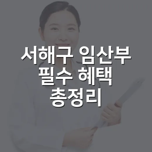 서해구 임산부 필수 혜택 총정리
