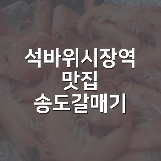석바위시장역 맛집 송도갈매기 주안점