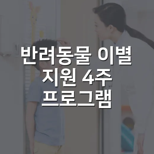 반려동물 이별 지원 4주 프로그램