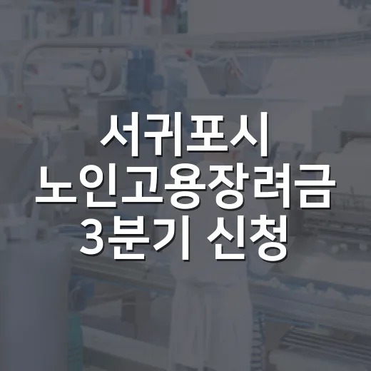 서귀포시 노인고용장려금 3분기 신청 안내
