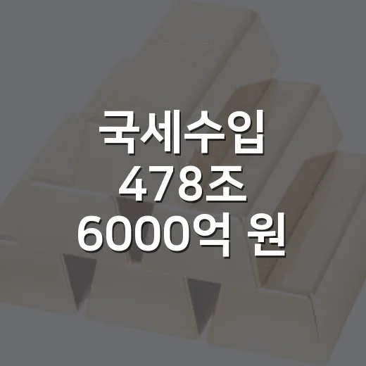 국세수입 478조 6000억 원, 올해 얼마나 늘었나