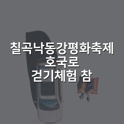 칠곡낙동강평화축제 호국로 걷기체험 참가자 모집