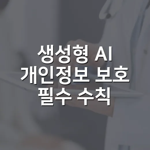 생성형 AI 개인정보 보호 필수 수칙